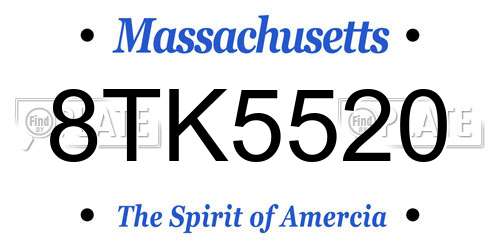 8TK5520 Massachusetts License Plate