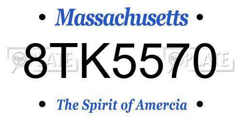 8TK5570 Massachusetts License Plate