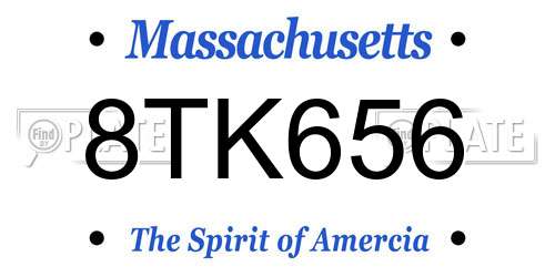 8TK656 Massachusetts License Plate