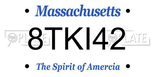 8TKI42 Massachusetts License Plate