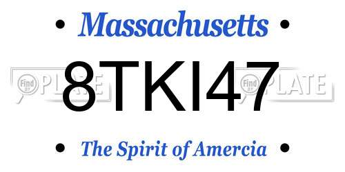 8TKI47 Massachusetts License Plate