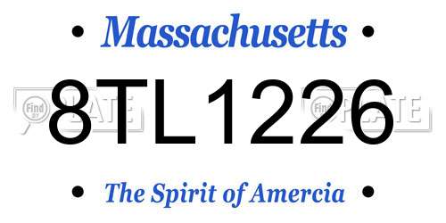 8TL1226 Massachusetts License Plate