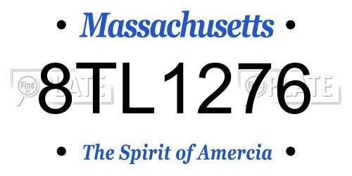 8TL1276 Massachusetts License Plate