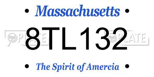 8TL132 Massachusetts License Plate