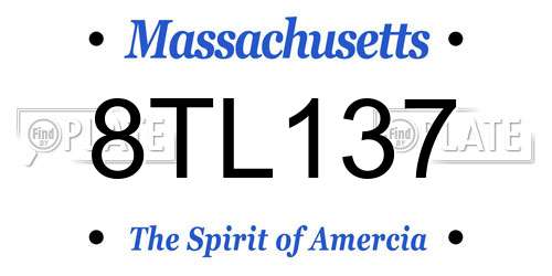 8TL137 Massachusetts License Plate