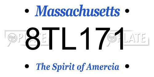 8TL171 Massachusetts License Plate