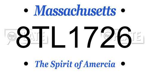 8TL1726 Massachusetts License Plate