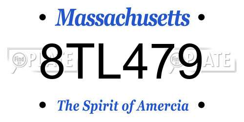 8TL479 Massachusetts License Plate