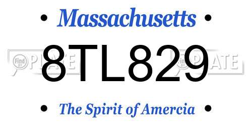 8TL829 Massachusetts License Plate