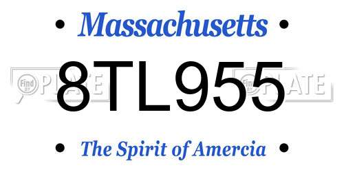 8TL955 Massachusetts License Plate