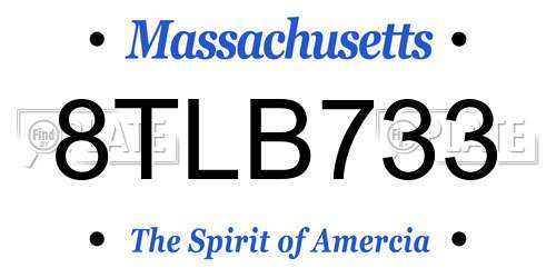 8TLB733 Massachusetts License Plate