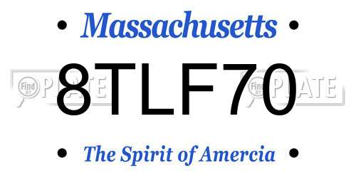 8TLF70 Massachusetts License Plate