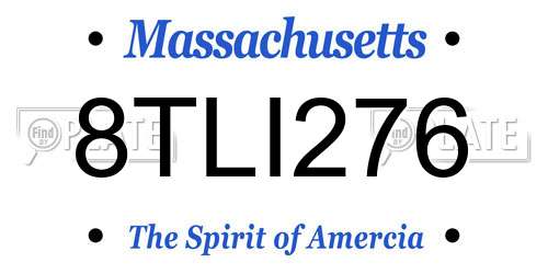 8TLI276 Massachusetts License Plate