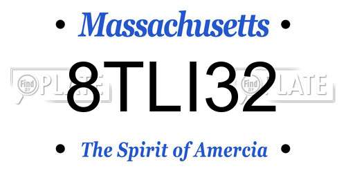 8TLI32 Massachusetts License Plate