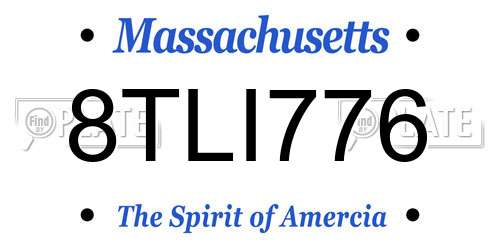 8TLI776 Massachusetts License Plate
