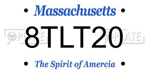 8TLT20 Massachusetts License Plate