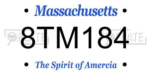 8TM184 Massachusetts License Plate