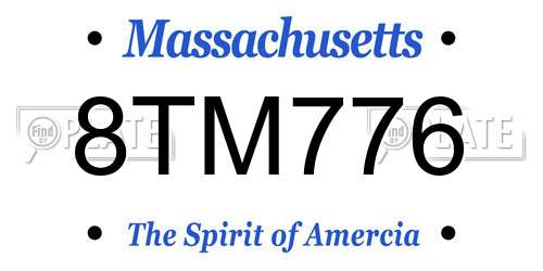 8TM776 Massachusetts License Plate