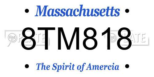 8TM818 Massachusetts License Plate