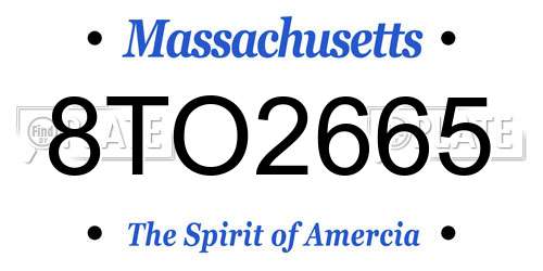 8TO2665 Massachusetts License Plate