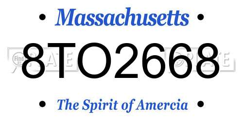 8TO2668 Massachusetts License Plate