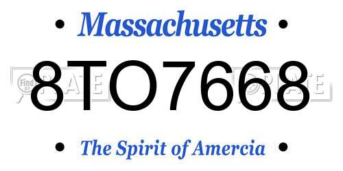 8TO7668 Massachusetts License Plate