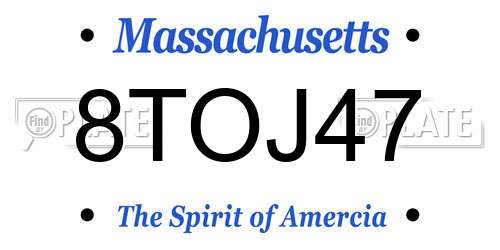 8TOJ47 Massachusetts License Plate