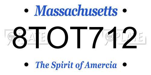 8TOT712 Massachusetts License Plate