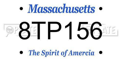 8TP156 Massachusetts License Plate
