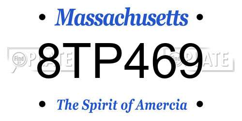 8TP469 Massachusetts License Plate