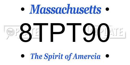 8TPT90 Massachusetts License Plate