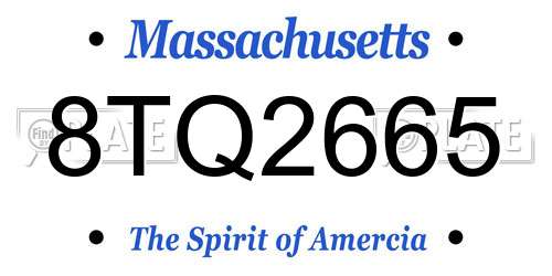 8TQ2665 Massachusetts License Plate