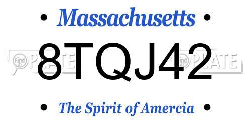 8TQJ42 Massachusetts License Plate