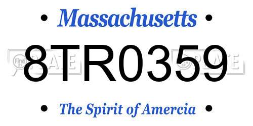 8TR0359 Massachusetts License Plate