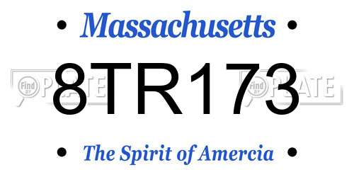 8TR173 Massachusetts License Plate