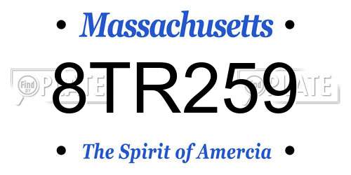 8TR259 Massachusetts License Plate