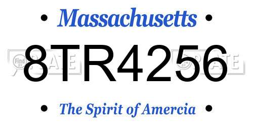 8TR4256 Massachusetts License Plate