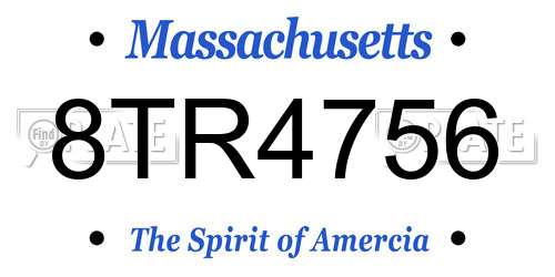 8TR4756 Massachusetts License Plate