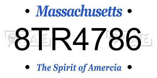 8TR4786 Massachusetts License Plate