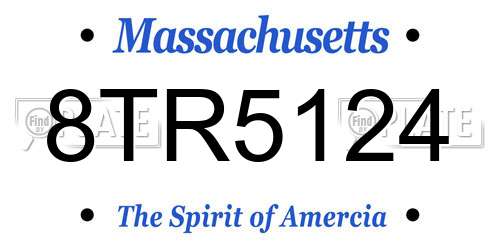8TR5124 Massachusetts License Plate