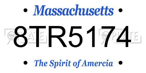8TR5174 Massachusetts License Plate