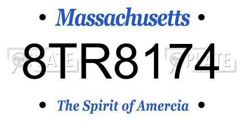 8TR8174 Massachusetts License Plate