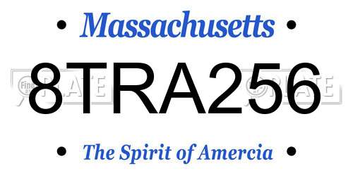 8TRA256 Massachusetts License Plate