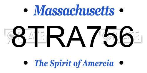 8TRA756 Massachusetts License Plate
