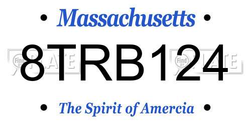 8TRB124 Massachusetts License Plate