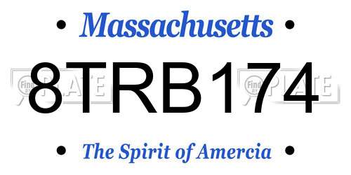 8TRB174 Massachusetts License Plate