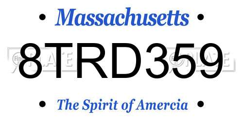 8TRD359 Massachusetts License Plate