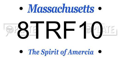 8TRF10 Massachusetts License Plate