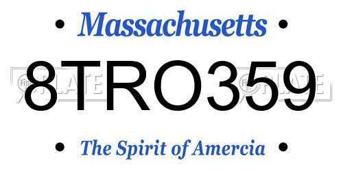 8TRO359 Massachusetts License Plate
