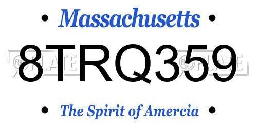 8TRQ359 Massachusetts License Plate